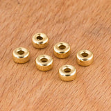 925 Sterling Silver Flat Round Beads 18k Spacers DIY Jewelry Findings