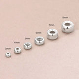 925 Sterling Silver Flat Round Beads 18k Spacers DIY Jewelry Findings
