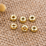 925 Sterling Silver Beads Flat Round Loose Bead 18k Large Hole Spacer