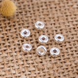 925 Sterling Silver Beads Flat Round Loose Bead 18k Large Hole Spacer