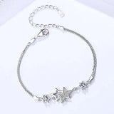 925 Silver Bracelet Bangle for Women Star Design Wristband Jewelry