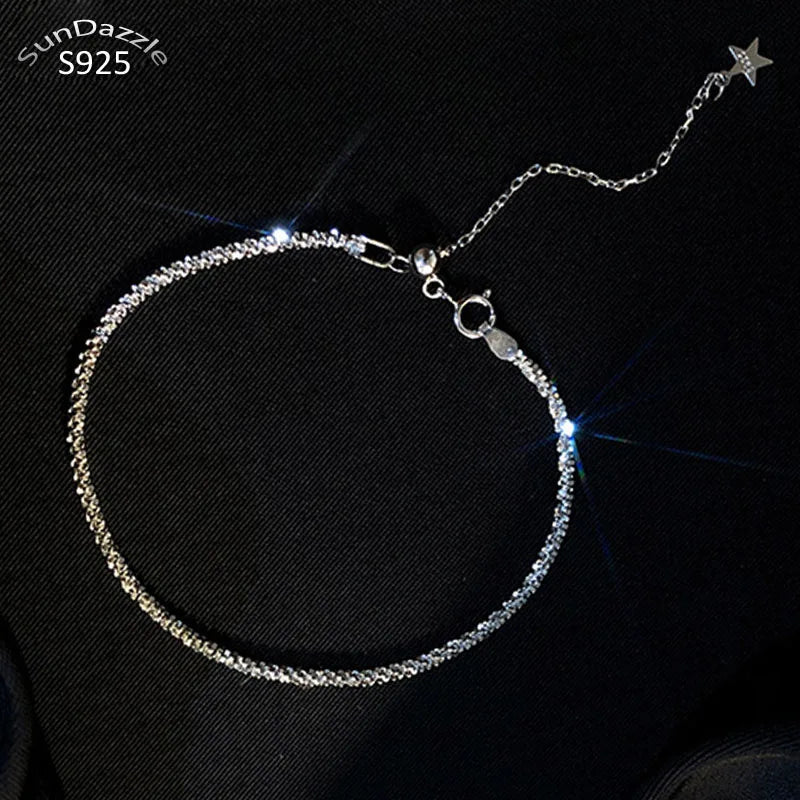 925 Sterling Silver Bracelet for Women Star Female Hand Band
