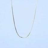 925 Sterling Silver Chain Necklace Men Women Snake Chain 0.7mm Collier Necklaces