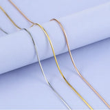 925 Sterling Silver Chain Necklace Men Women Snake Chain 0.7mm Collier Necklaces