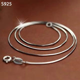 925 Sterling Silver Chain Necklace Men Women Snake Chain 0.7mm Collier Necklaces