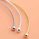 925 Sterling Silver Cuff Bangles for Beads Hand Band DIY Jewelry