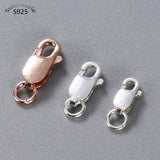 925 Sterling Silver Lobster Clasp Hook with Close Ring Jewelry Finding