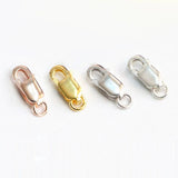 925 Sterling Silver Lobster Clasp Hook with Close Ring Jewelry Finding