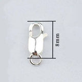 925 Sterling Silver Lobster Clasp Hook with Close Ring Jewelry Finding