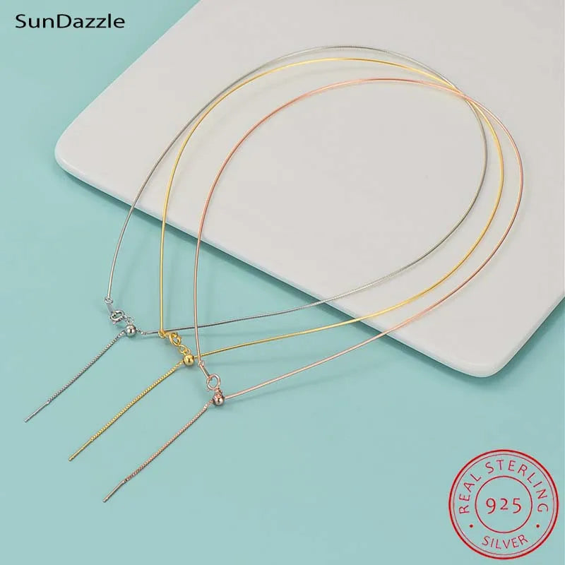 925 Sterling Silver Necklace with Silicone Beads DIY Jewelry Findings