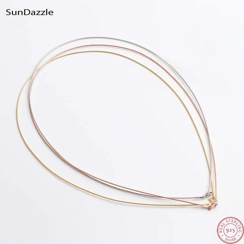 925 Sterling Silver Snake Chain Necklace 18K Plated Choker
