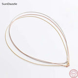 925 Sterling Silver Snake Chain Necklace 18K Plated Choker
