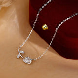925 Sterling Silver Flower CZ Pendant Necklace for Women