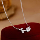 925 Sterling Silver Flower CZ Pendant Necklace for Women