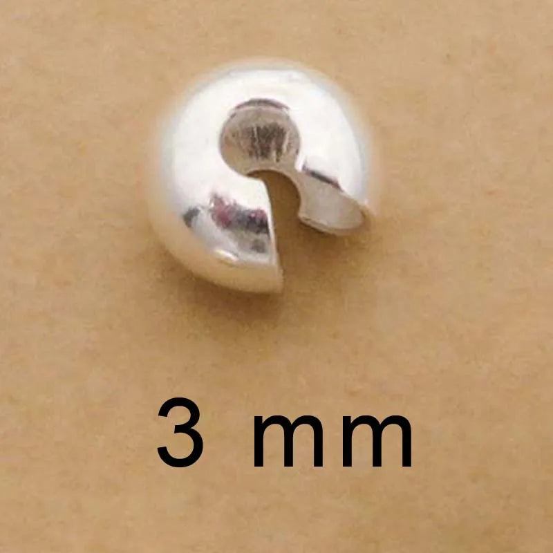 925 Sterling Silver Moon Shape Bead Caps Hoop Position Wrap Jewelry Findings
