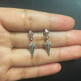 S925 Retro Sterling Silver Indian Arrow Stud Earrings Hip Hop Jewelry