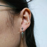 S925 Retro Sterling Silver Indian Arrow Stud Earrings Hip Hop Jewelry