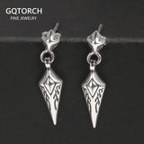 S925 Retro Sterling Silver Indian Arrow Stud Earrings Hip Hop Jewelry
