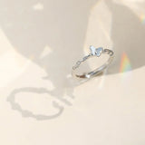 S925 Butterfly Ring Open Adjustable for Women