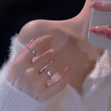 S925 Butterfly Ring Open Adjustable for Women