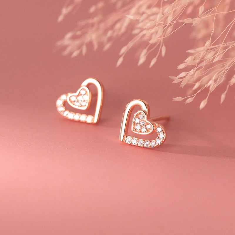 925 Silver Diamond Zircon Ear Stud Earring for Women Party Gift