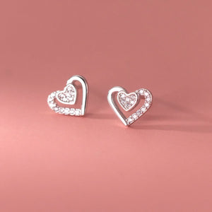 925 Silver Diamond Zircon Ear Stud Earring for Women Party Gift