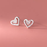925 Silver Diamond Zircon Ear Stud Earring for Women Party Gift