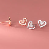 925 Silver Diamond Zircon Ear Stud Earring for Women Party Gift