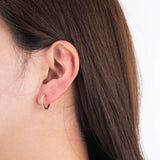 925 Silver Zircon Small Hoop Earrings in Rose Gift