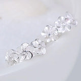 S925 Sterling Silver Round Flower Earrings Women Charm Jewelry