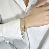 925 Sterling Silver Multilayer Line Silk Satin Bracelet for Women