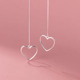 S925 Love Heart-shaped Long Earrings for Women