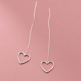 S925 Love Heart-shaped Long Earrings for Women