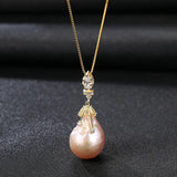 Baroque Pearl Necklace 925 Silver Charm Wedding Gift