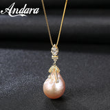 Baroque Pearl Necklace 925 Silver Charm Wedding Gift