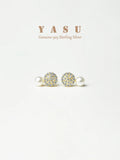 S925 Silver Pearl Stud Earrings Crystal French Design