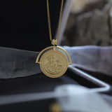 Queen Coin Pendant Necklace 925 Sterling Silver Adjustable Chain 18K Plated