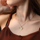 Queen Coin Pendant Necklace 925 Sterling Silver Adjustable Chain 18K Plated