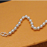 S999 Silver Bead Bracelet 4mm/5mm/6mm/8mm
