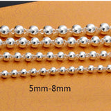 S999 Silver Bead Bracelet 4mm/5mm/6mm/8mm