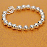 S999 Silver Bead Bracelet 4mm/5mm/6mm/8mm