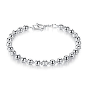 S999 Silver Bead Bracelet 4mm/5mm/6mm/8mm