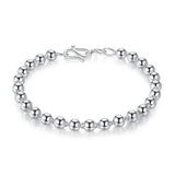 S999 Silver Bead Bracelet 4mm/5mm/6mm/8mm