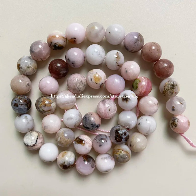 Natural Pink Opal Stone Round Beads 6-12MM