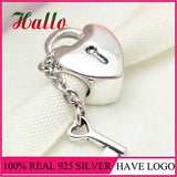 Silver 925 Heart Charm Beads Women Bracelet Fine Jewelry