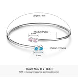 Silver Birthstone Bracelet for Mom - Personalized Jewelry Gift