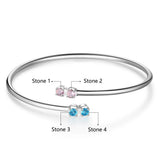 Silver Birthstone Bracelet for Mom - Personalized Jewelry Gift