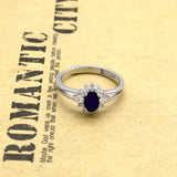 0.7ct Natural Stone Flower Silver Ring