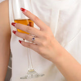 0.7ct Natural Stone Flower Silver Ring