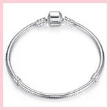 Silver Snake Chain Bracelet for European Charms DIY Jewelry